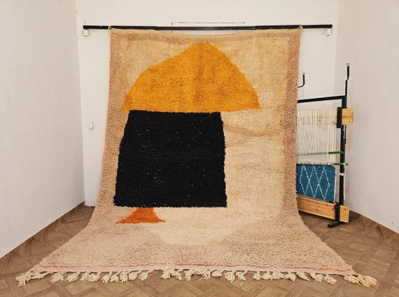 Custom Large Moroccan Rug Amazing - Hand Knotted Handmade Rug Wool - Washable Boho Area Rug - Unique Home Decor Easter