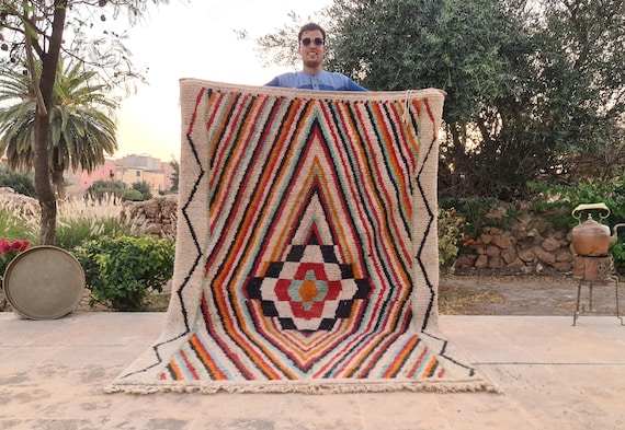 9 x 12 Moroccan Rug - Moroccan Wool Rug - Moroccan Rug Runner - Berber Moroccan Rug - 10x10 Rug - Multicolored Rug - Bohem Rug