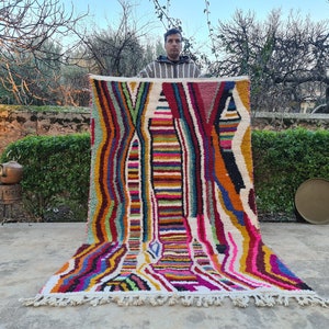 Costum Moroccan Colorful Rug, Authentic Moroccan rug, Berber Carpet, Handmade Wool Rug