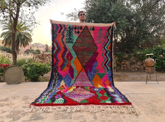 Custom Moroccan Area Rug Colorful By Berberugallery • Personalized Handmade Home Decor Gift For Her