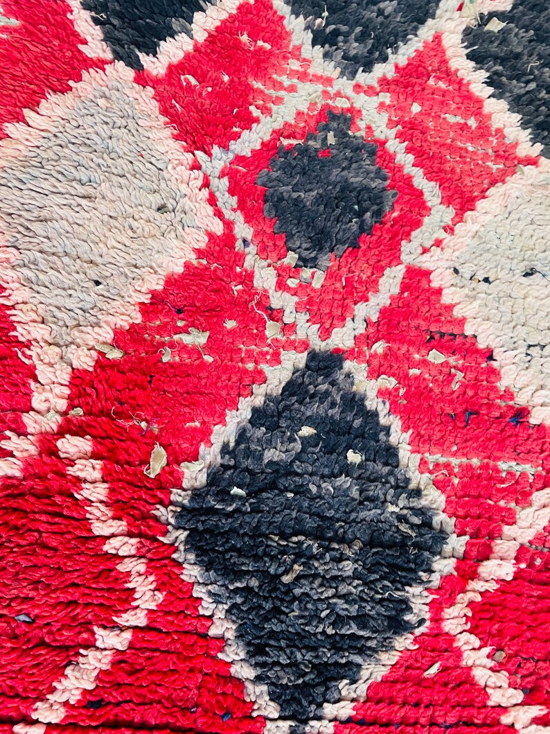 Wool Berber Moroccan Runner, Handmade Vintage Rug, Colorful Azilal