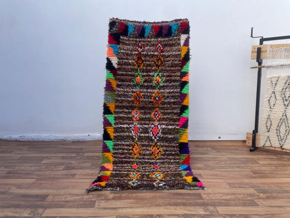 Moroccan Rug Brown Home Decor, Rustic Furniture, Vintage Rugs, Housewarming Gift, Gift For Mom, Bath Mat