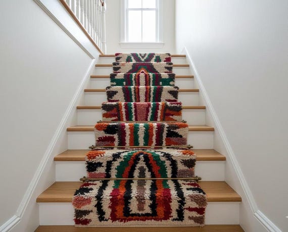 Stair Moroccan Runner Rug, Custom Berber Entryway Rug (3x20)