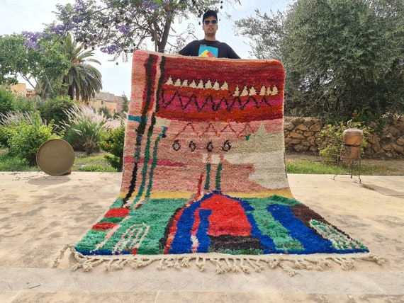 Tribal Moroccan Rug Berber, Bohemian Custom Size Rug, Minimalistisch Personalized Home Decor