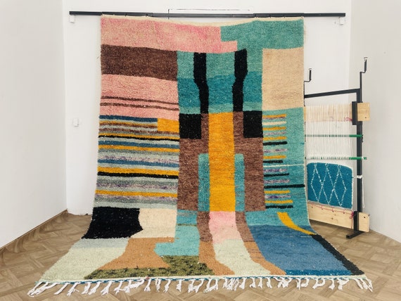 8x10 Area Rugs for Living Room, Washable Non Slip Custom Retro Rugs, High Pile Beniourain Rug for Bedroom, Dining Room, Home Office