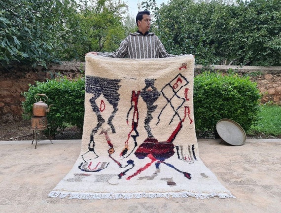 Rugs For Living Room - Azilal Berber Rug - Bedroom Rug Custom - Moroccan Made Rug - Handmade Gift For Mom - Modern Farmhouse Decor