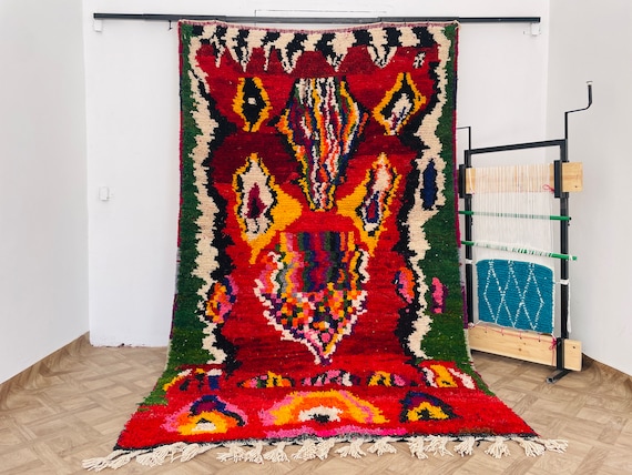 Handmade Moroccan Wool Area Rug - Custom Shag Rugs for Living Room & Bedroom Decor - Unique Carpet Floor Rugs