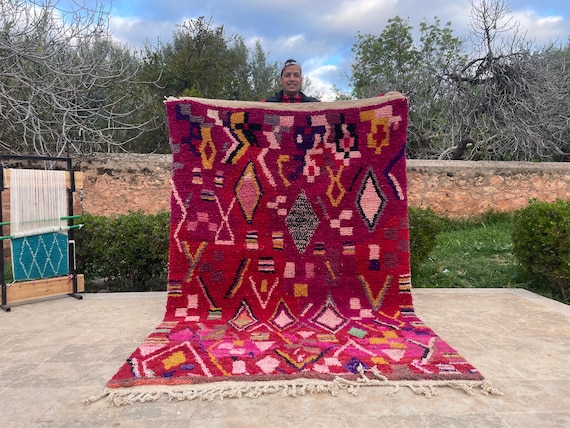 Moroccan Rug Purple Pastel - Area Rug For Library - Handmade Rug - Custom Rug For Bedroom - Outdoor Rug - Home Decor Mothers Day Gifts