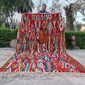 Abstract Rug Living Room, Beni Ourain Rug, Boujaad Moroccan Rug, Colorful Rug Bedroom, Berber Carpet, Moroccan Wool Rugs