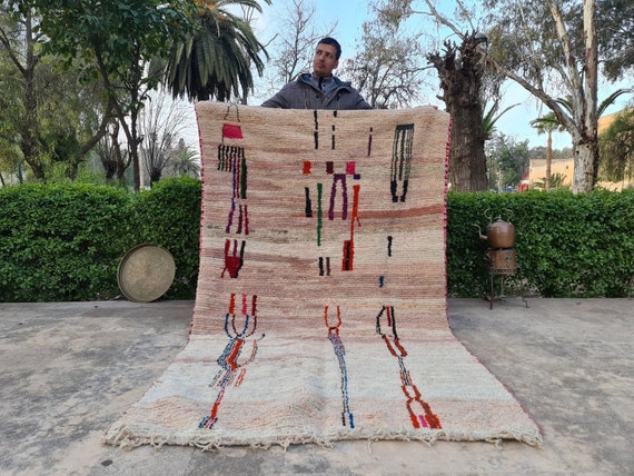 Azilal Rug For Bedroom, Beni Ourain Rug Hand Knotted, Cool Outdoor Rug, Rug Custom Personalize, Bohemian Rug For Living Room