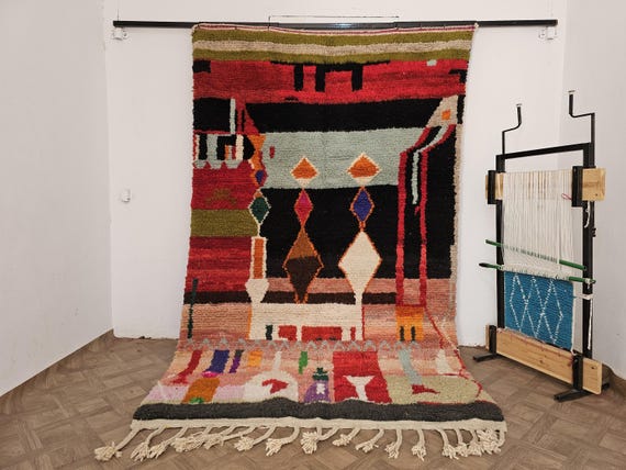 Personalized Moroccan Wool Rug – Handmade 8x10 Custom Rug for Living Room, Perfect Housewarming Gift & Home Decor