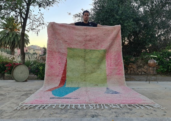 Gorgeous beni ourain rug Pink - Berber rug - Moroccan area rug living room - Rustic home decor farmhouse - Best gifts for women