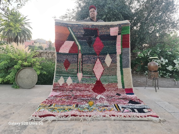 CONTEMPORARY MOROCCAN RUG - moroccan berber rugs - boujad rug - custom moroccan rug - shaggy rug - berber carpet handmade - colorful rug