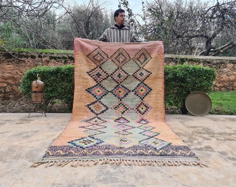 Custom Fabulous Boujad Rug - Authentic Moroccan Rug - Azilal Rug - Abstract Multicolored Carpet - Handmade Moroccan Rug - Bohemian Rug