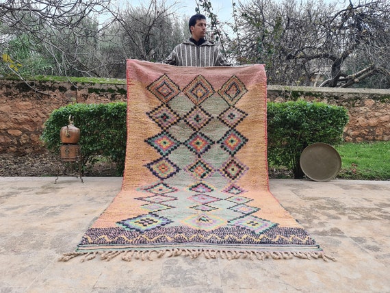 Custom Fabulous Boujad Rug - Authentic Moroccan Rug - Azilal Rug - Abstract Multicolored Carpet - Handmade Moroccan Rug - Bohemian Rug