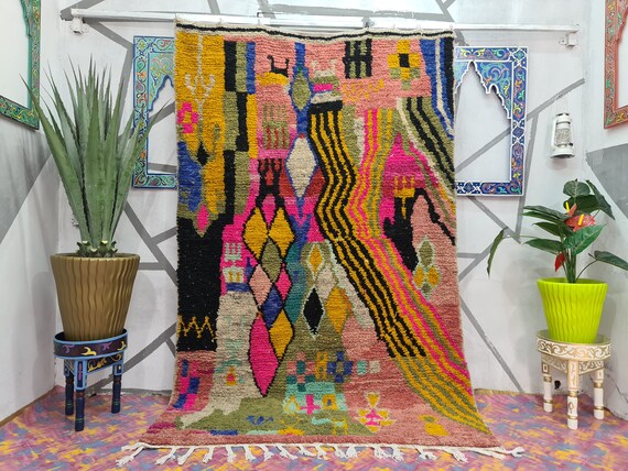 Custom Moroccan Berber Rug - Mid Century Modern Outdoor Carpet, Boho Wedding Decor, Unique Home Gift for Friends