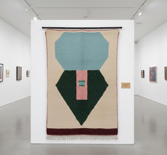 Handwoven Moroccan Boujaad Wool Rug: Multicolored Berber Design