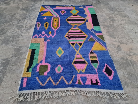 Berber Handmade Wool Rug, Moroccan Rugs for Living Room, Custom Rug