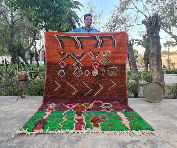 STUNNING Multicolored Boujaad Rug – Custom Handmade Moroccan Carpet | Beni Ourain Style Berber Wool Rug | Vibrant Living Room Decor