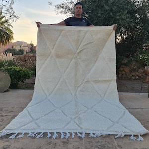 Handmade Beni Ourain Style Wool Rug - Authentic Moroccan Berber Carpet