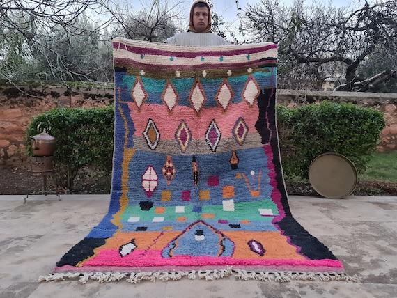 Minamilist Home Decor, Custom Fabulous Boujad Rug, Soft Handmade Rug, Washable Rugs For Living Room, Bohemian Handwoven Rug