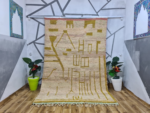 Modern Farmhouse Decor Living Room Rug by Berberugallery • Beni Ourain Morrocan Rug Custom Size • Home Gift For Her Unique
