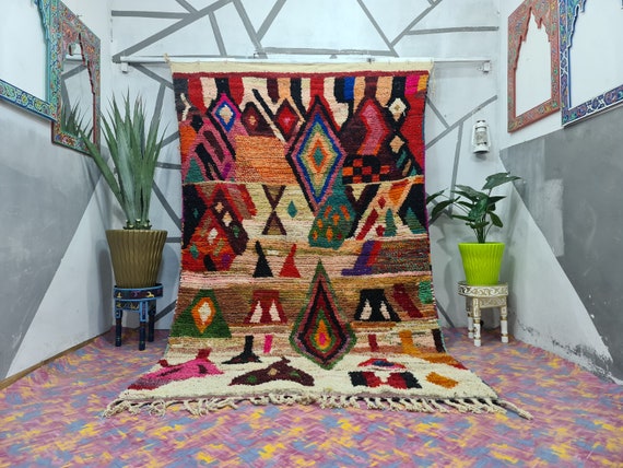 Gorgeous Handmade Moroccan Boujaad Rug, Custom Berber Area Carpet, Shaggy Chic Home Decor, Perfect Housewarming Gift