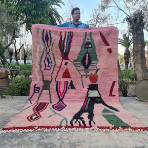 Pink Moroccan Rug, Rugs Aesthetic, 6x9 Rug Moroccan, Area Rug Living Room, Berber Moroccan Rugs, Handmade Furniture, Home Decor Modern