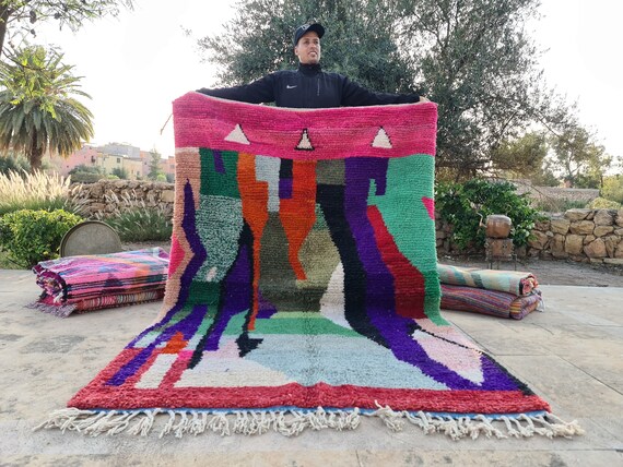 Gorgeous Authentic Moroccan Rug – Handmade Wool Berber Carpet – Unique Boujaad Beni Style Rug