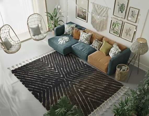 Handmade Moroccan Berber Wool Rug, Large Brown Beni Ourain, Custom Size