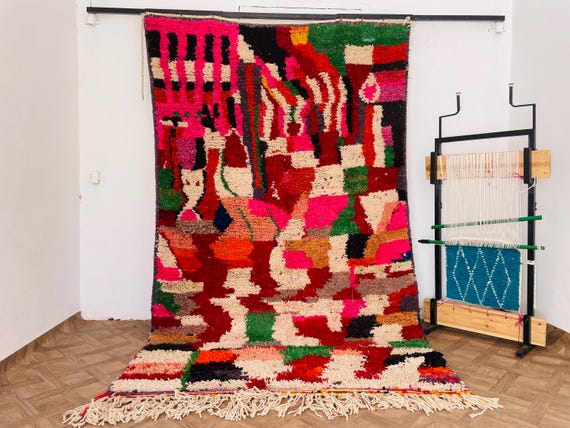 AMAZING BOUJAAD RUG, Abstract Rug, Moroccan Rug, Handmade Wool Rug, Handwoven Rug, Multicolored Rug, Area Rug, Berber Rug .