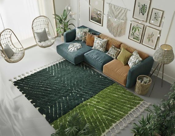 Handmade Berber Wool Rug, Moroccan Beni Ourain Style, Custom Area Rug