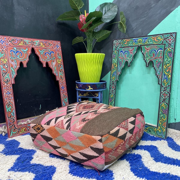 Farmhouse Decor Living Room - MOROCCAN Square Pouf Cover - Housewarming Gift First Home - Handmade Gift For The Home - Home Decor Eclectic