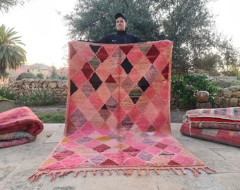 Beni Ourain Rug Pink, Authentic Moroccan Rug, Custom Beni Ourain Rug, Azilal Rugs Moroccan, Beni Rug, Large Area Rug, Pink Rug, Custom Rug