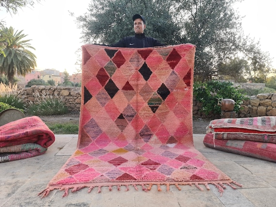 Beni Ourain Rug Pink, Authentic Moroccan Rug, Custom Beni Ourain Rug, Azilal Rugs Moroccan, Beni Rug, Large Area Rug, Pink Rug, Custom Rug