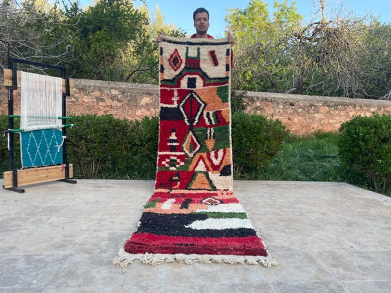 Moroccan Rug Runner, 3x20 Runner Rug, 4x20 Runner Rug, Handmade Entryway Rug, Azilal Runner, Personalized Gift