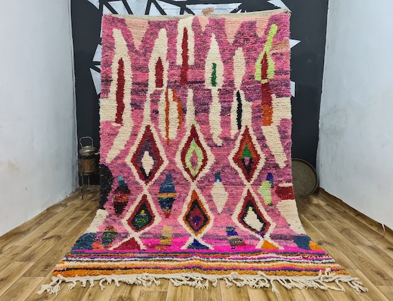 Moroccan Wool Rug- Boujaad Rug- Custom Area Rug- Handmade Rug- Berber Carpet- Morrocan Rug- Moroccan Style Rug- Tapis Berbere- Teppich