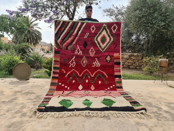 Berber Moroccan Rugs Hand knotted - Beni Ourain Rug Purple - Custom Tufted Rugs Handmade