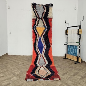 Handmade Moroccan Wool Runner Rug | Colorful Boho Berber Carpet for Living Room, Hallway & Home Decor