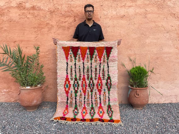 Custom Moroccan Beni Rug | Handmade Berber Rug for Bedroom | Unique Beni Ourain Rug | Personalized Morocco Rug
