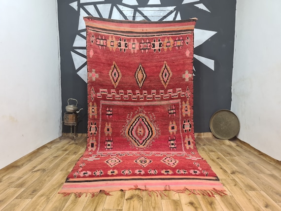 Authentic Moroccan Rug - Berber Carpet - Costum Moroccan Rug - Colorful Rug Bedroom Modern - Hand Knotted Wool Rug - Handmade Rug