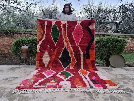 Gift of Craft! Custom Moroccan Beni Ourain Rug – Handmade Berber Carpet – Personalized Wall or Floor Decor – Unique Gift for Dad or Home