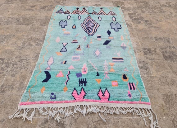 Blue Berber Rug: Handwoven Wool Moroccan Rug
