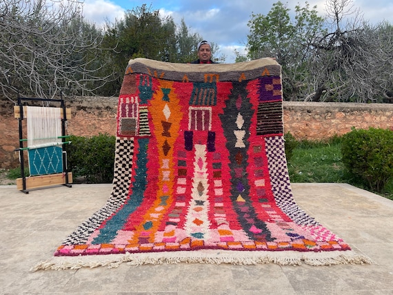Personalized Moroccan Rug – Handmade Wool Beni Ourain | Custom Rug for Living Room Decor (Available in 9x12 and Custom Sizes)