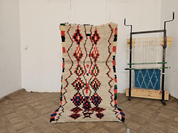 Handmade Rug, Wool Rug, Living Room Rug, Vintage Rug, Boho Rug, Moroccan Rug, Colorful Rug, Rugs For Living Room, Soft Rug, Berber Rug