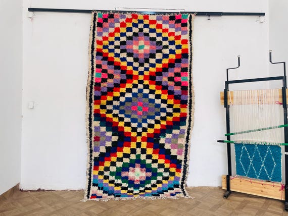 Authentic Moroccan Berber Rug, Handwoven Wool Bohemian Rug, Exquisite Gift for Housewarming