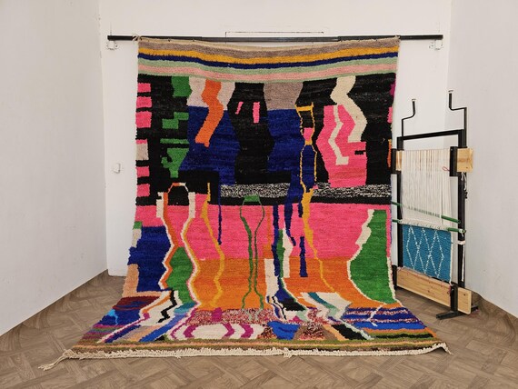 Moroccan Area Rug, Custom Wool Rugs, Handmade Carpet, Home Decor, Housewarming Gift, Patterned Rug, Gift for Home
