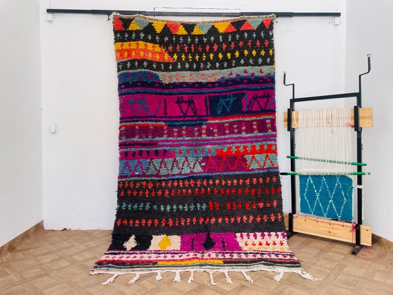 Custom Handmade Wool Area Rug | Personalized Bohemian Moroccan Rug for Living Room, Bedroom, Outdoor