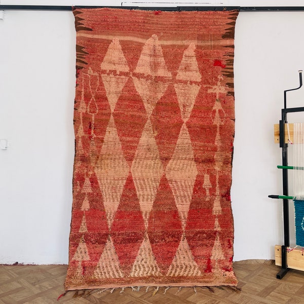 Rugs, Area Rug, Living Room Rug, Bedroom Rug, Pink Rug, Wool Rug, Berber Carpet, Red Rug, Vintage Rug, Moroccan Rug, Geometric Rug, Bohemian