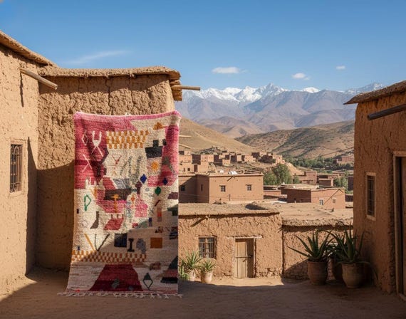 Handmade Custom Boujaad Rug - Authentic Moroccan Area Rugs for Living Room